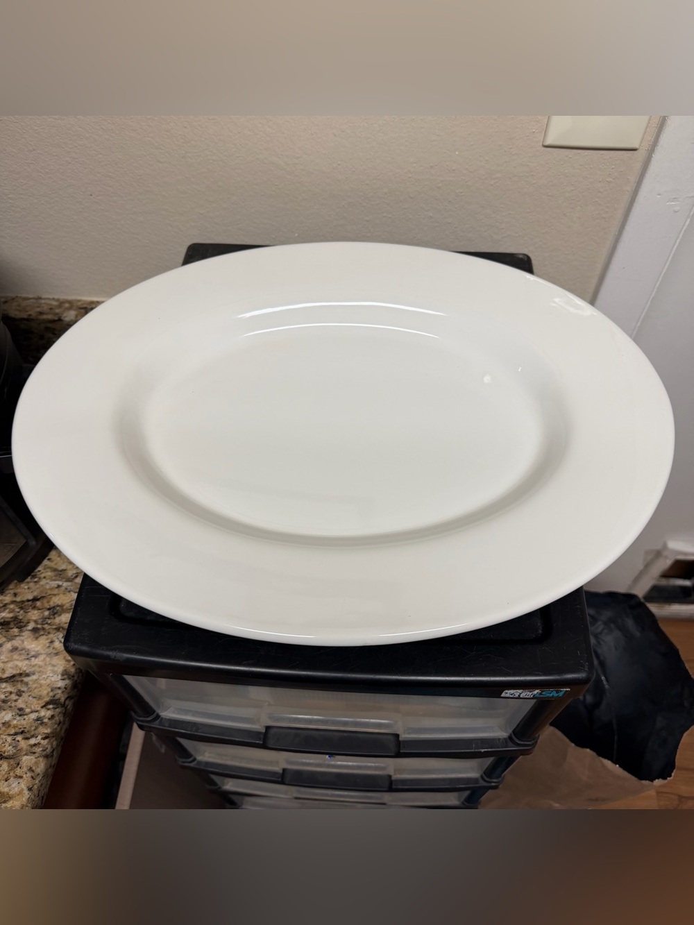 Large white ceramic oval serving platter